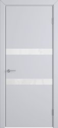 Межкомнатная дверь Ньюта ПО (Эмаль серая/Белый лакобель)
