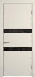 Межкомнатная дверь Ньюта ПО (Эмаль слоновая кость/Черный лакобель)