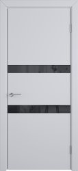 Межкомнатная дверь Ньюта ПО (Эмаль серая/Черный лакобель)