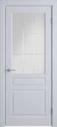 Межкомнатная дверь Стокгольм ПО (Эмаль серая/Гравировка)