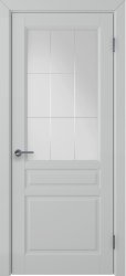 Межкомнатная дверь Стокгольм ПО (Эмаль серебро/Гравировка)