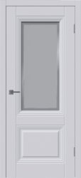 Межкомнатная дверь Барселона 2 ПО (Эмаль серая/Белый сатинат с печатью линия)