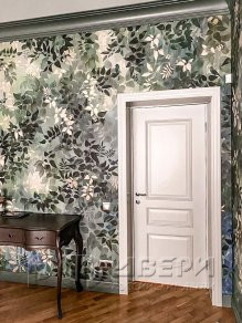 Межкомнатная дверь Версаль ПГ (Эмаль белая/Патина серебро)