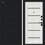 Входная металлическая дверь Борн SBlack (Букле черное/Bianco Melinga)