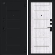 Входная металлическая дверь Борн SBlack (Букле черное/Riviera Ice)