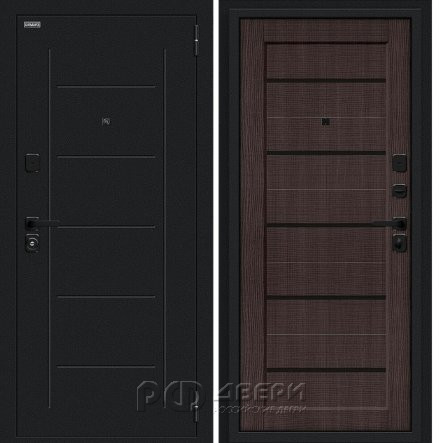 Входная металлическая дверь Борн SBlack (Букле черное/Wenge Melinga)