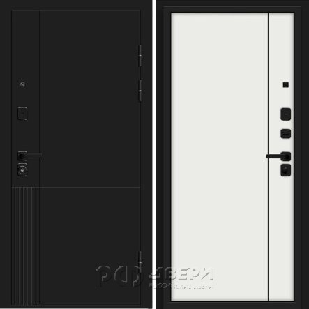 Входная металлическая дверь Optim Z-2 Нео (Муар черный/Белый)