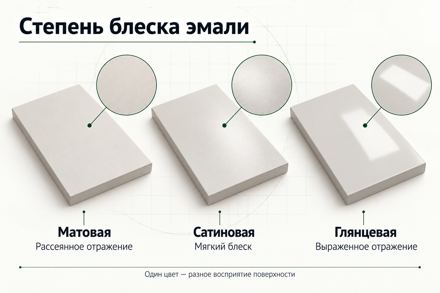 Сравнение матового, сатинового и глянцевого покрытия крашеной двери
