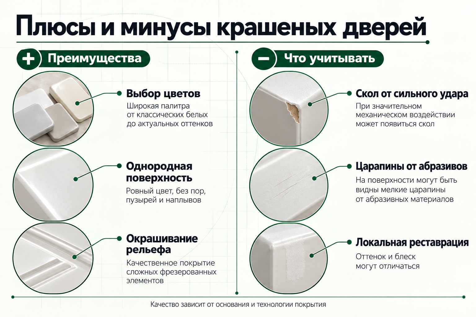 Плюсы и минусы крашеных межкомнатных дверей: выбор цвета, ровное покрытие, сколы и царапины